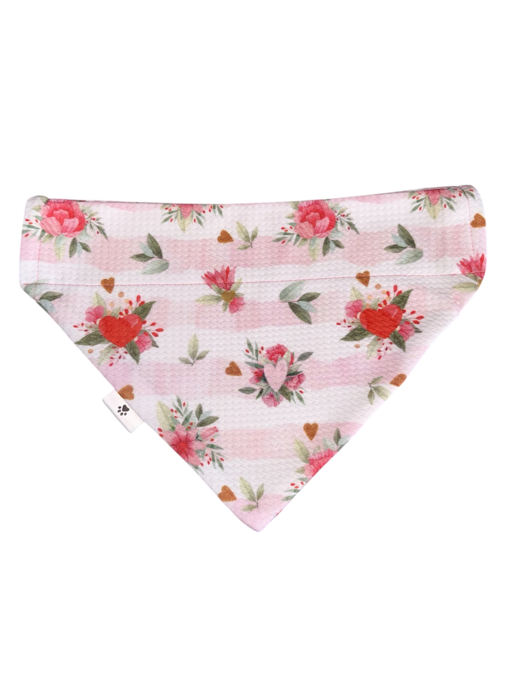 Valentine's Day Collection - Strawberries + Pink Stripes Double Sided Bandanas