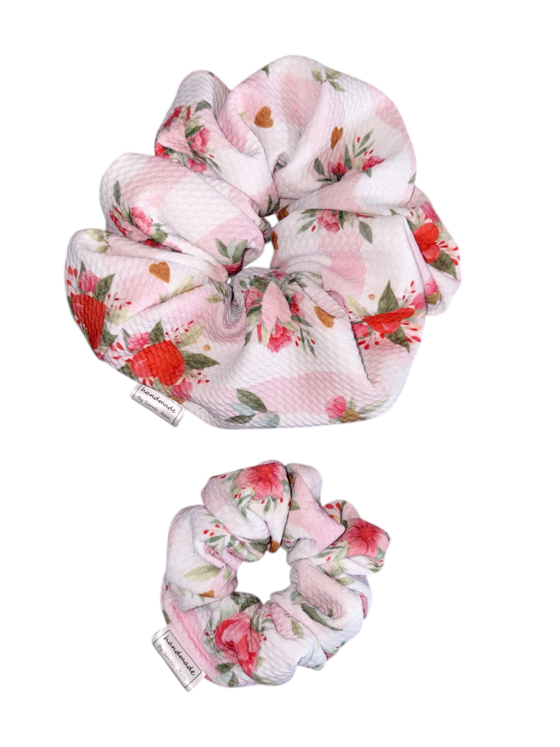 Valentine's Day Collection - Pink Stripes Hair Scrunchies