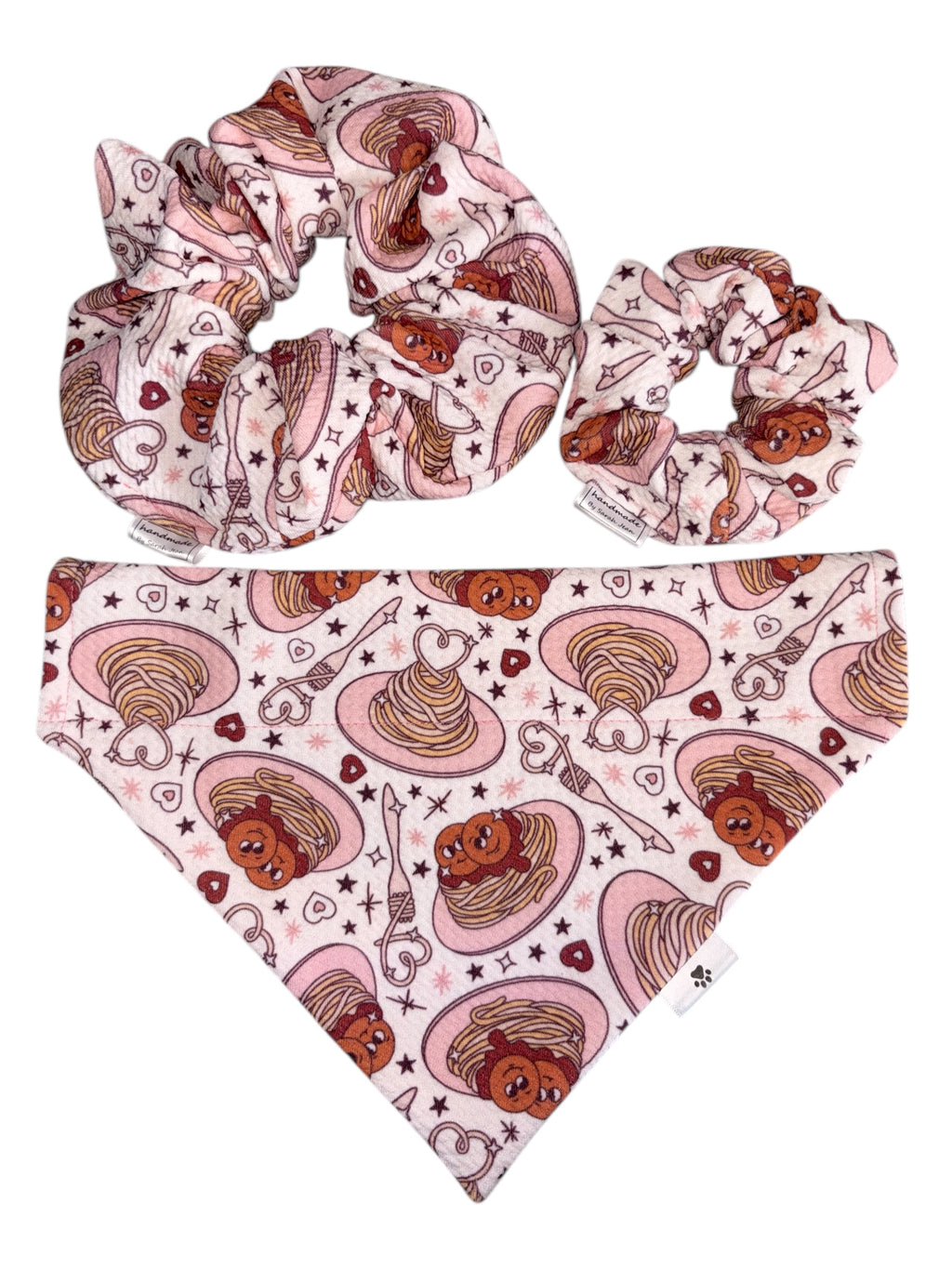 Valentine's Day Collection - Spaghetti & Meatballs + Roses Double Sided Bandanas