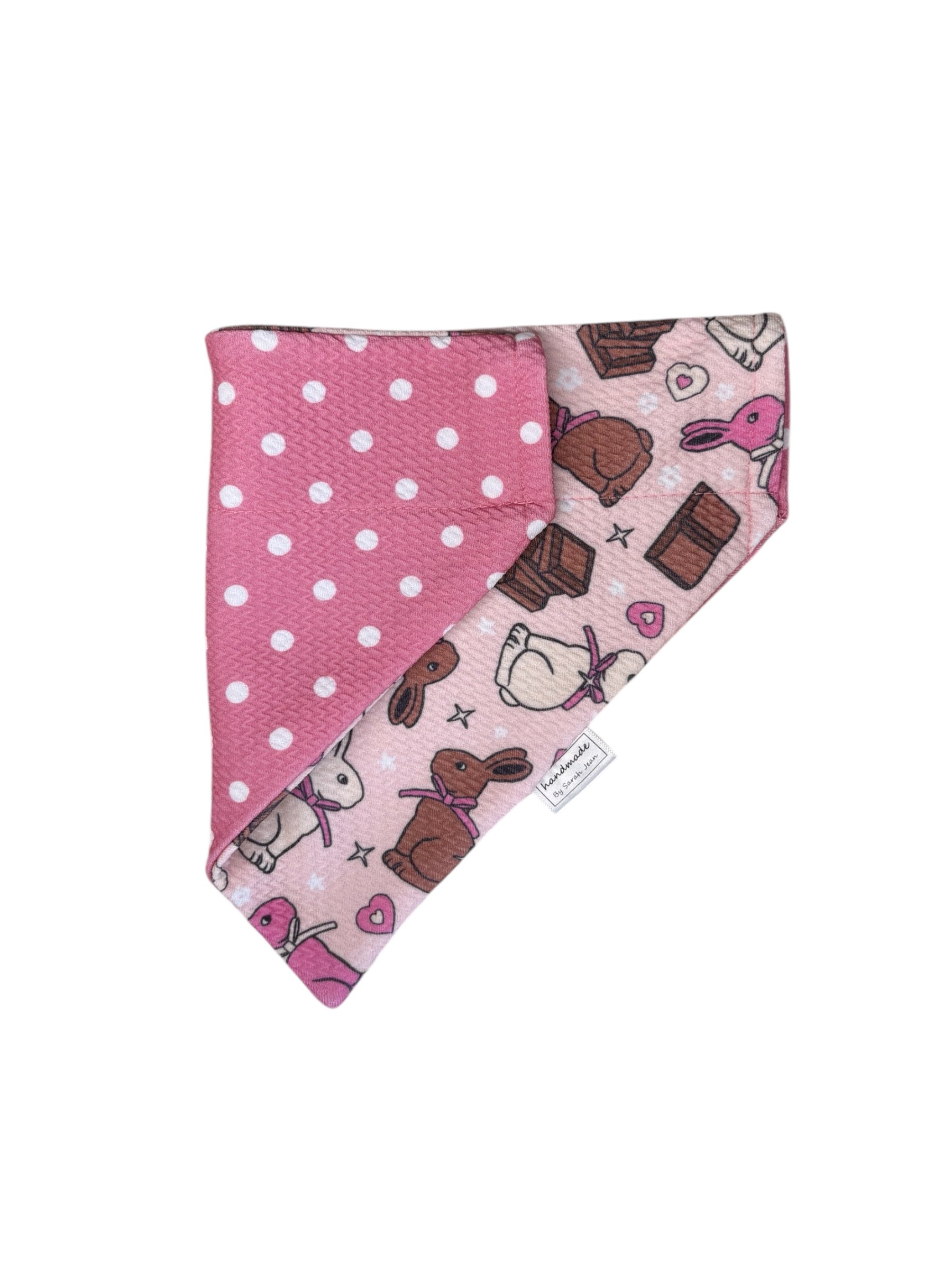 Easter Collection - Strawberry Polkadot + Chocolate Treat Double Sided Bandana