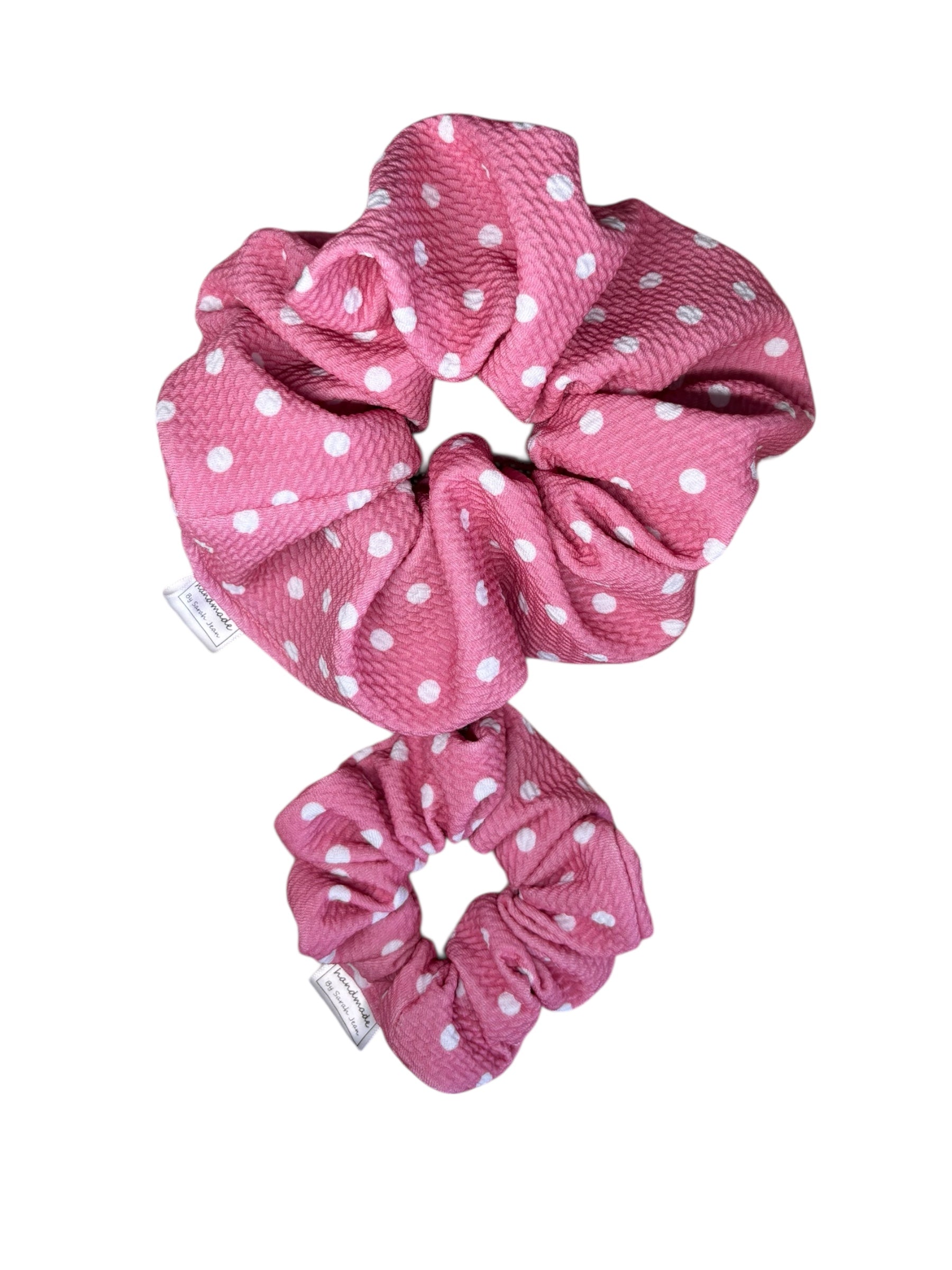 Easter Collection - Strawberry Polkadot Hair Scrunchie