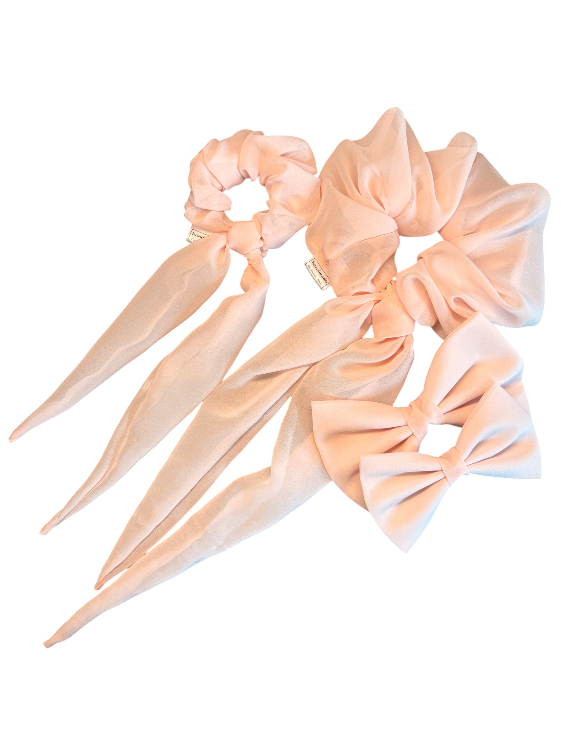 The Tiffany Collection - Blush Veil Scarf Scrunchies