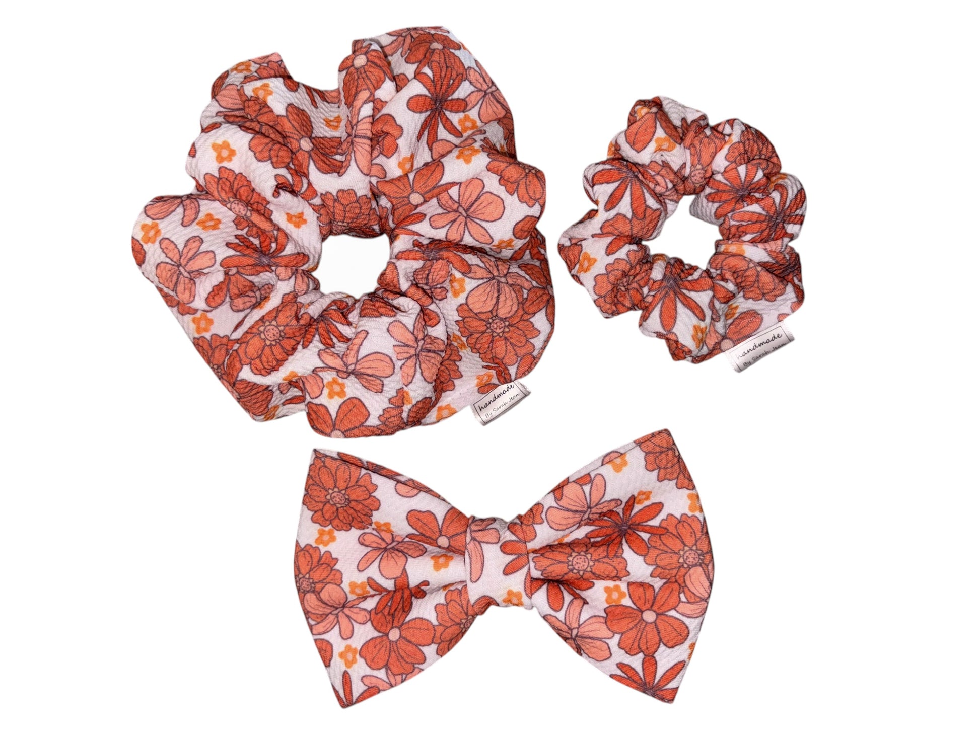 Flutter and Bloom Collection - Tangerine Bloom Bow Tie