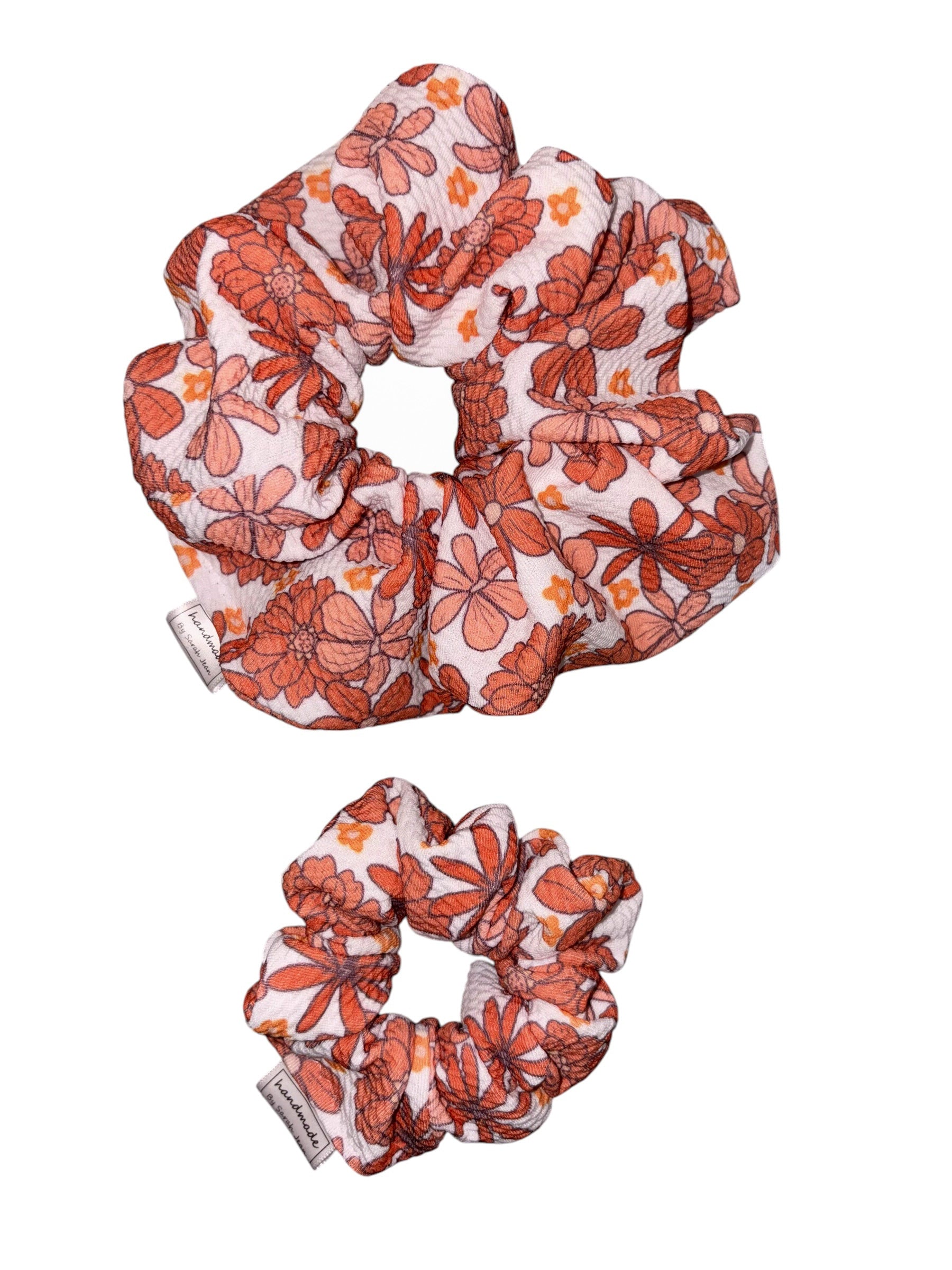 Flutter and Bloom Collection - Tangerine Bloom Hair Scrunchie