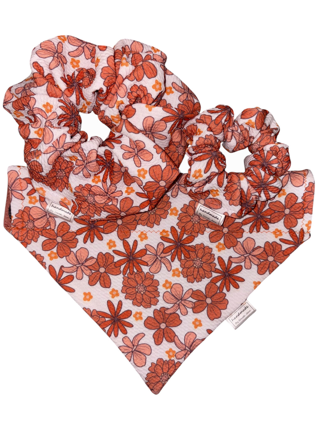 Flutter and Bloom Collection - Monarch Meadow + Tangerine Bloom Reversible Bandana