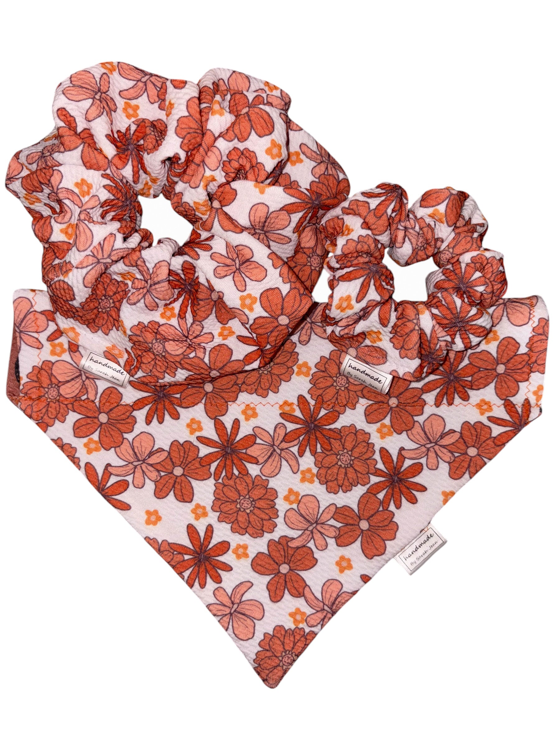 Flutter and Bloom Collection - Monarch Meadow + Tangerine Bloom Reversible Bandana