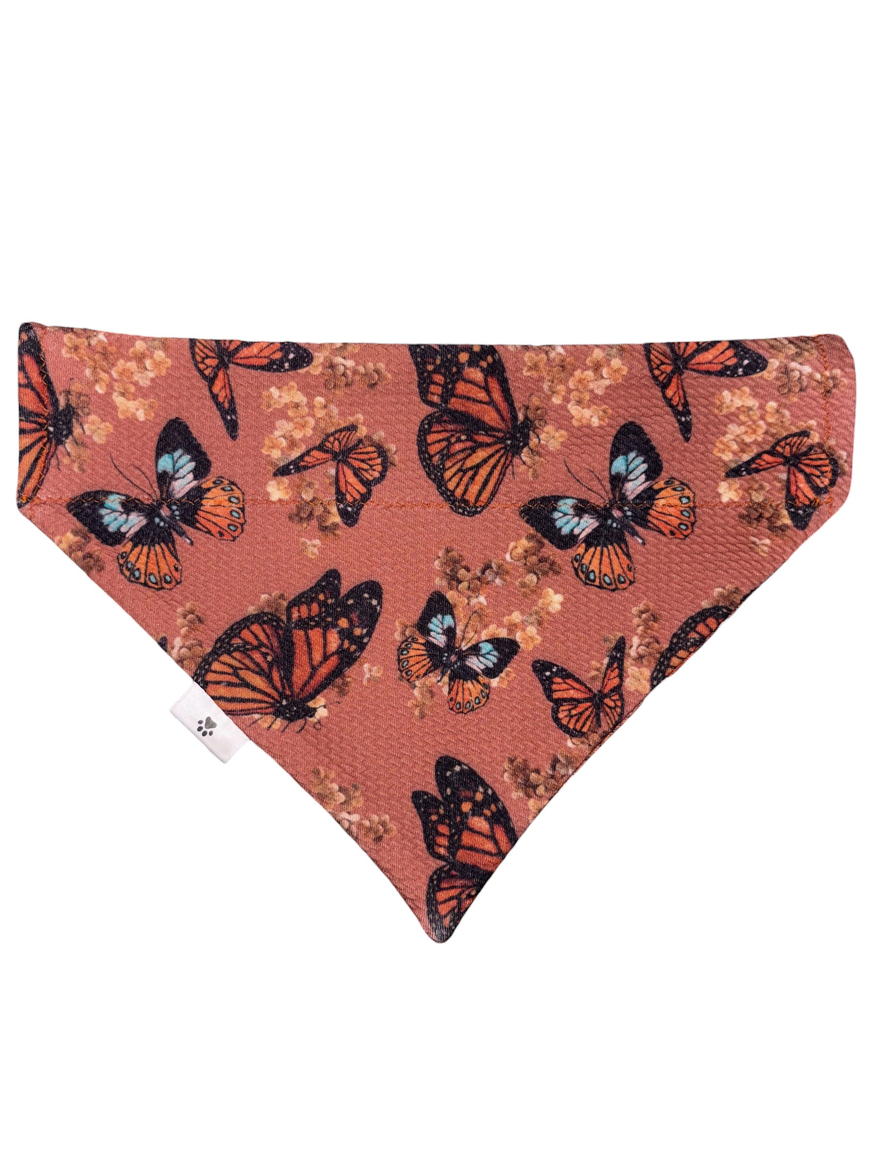 Flutter and Bloom Collection - Monarch Meadow + Tangerine Bloom Reversible Bandana