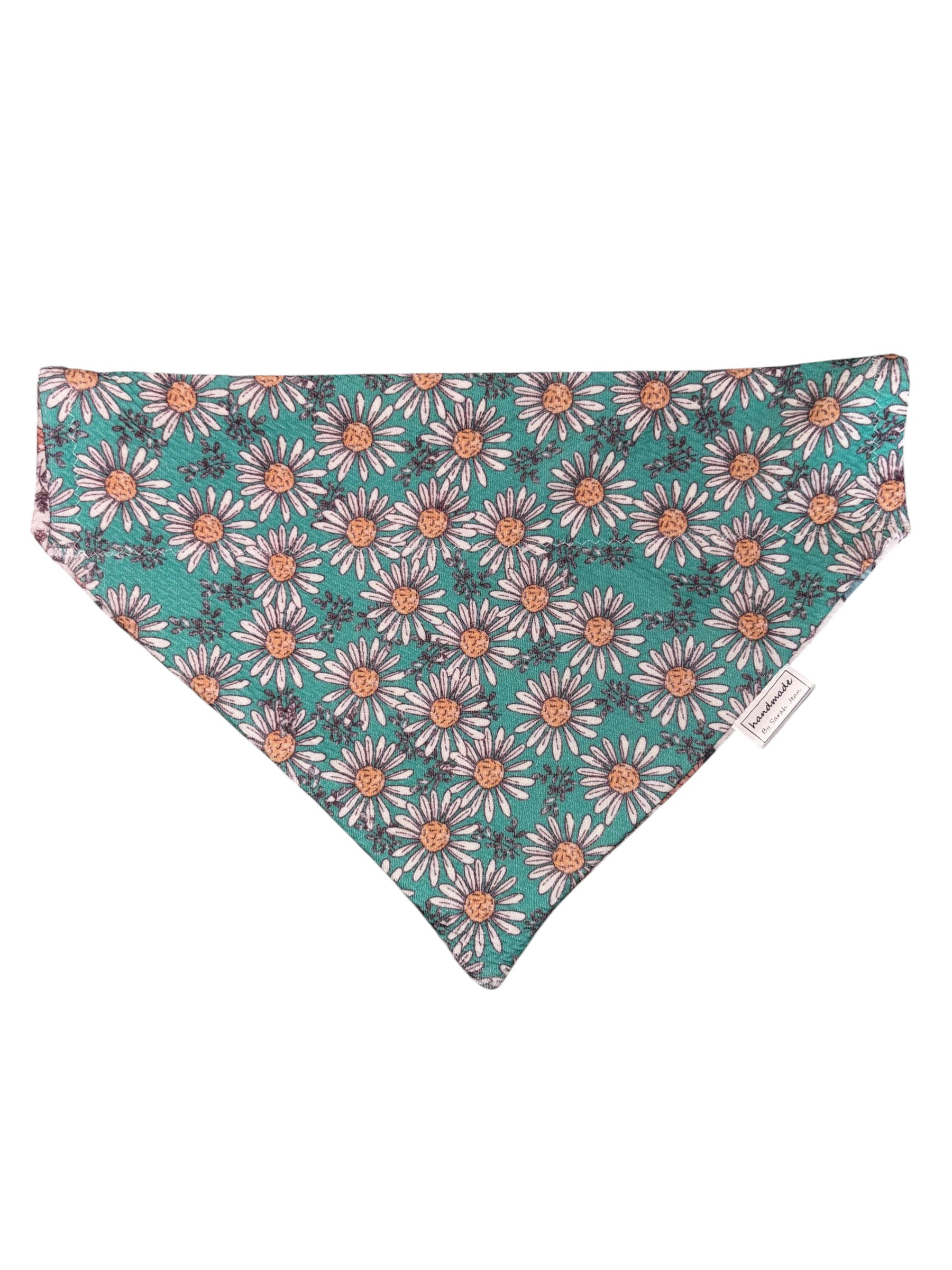 Flutter and Bloom Collection - Teal Daisy + Blush Flutter Reversible Bandana