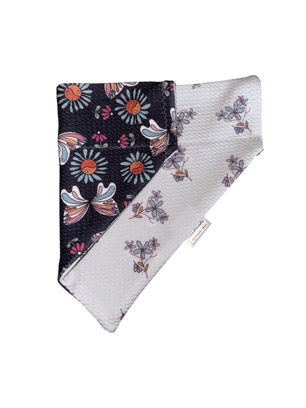 Flutter and Bloom Collection - Midnight Flight + Bluebell Sprig Reversible Bandana