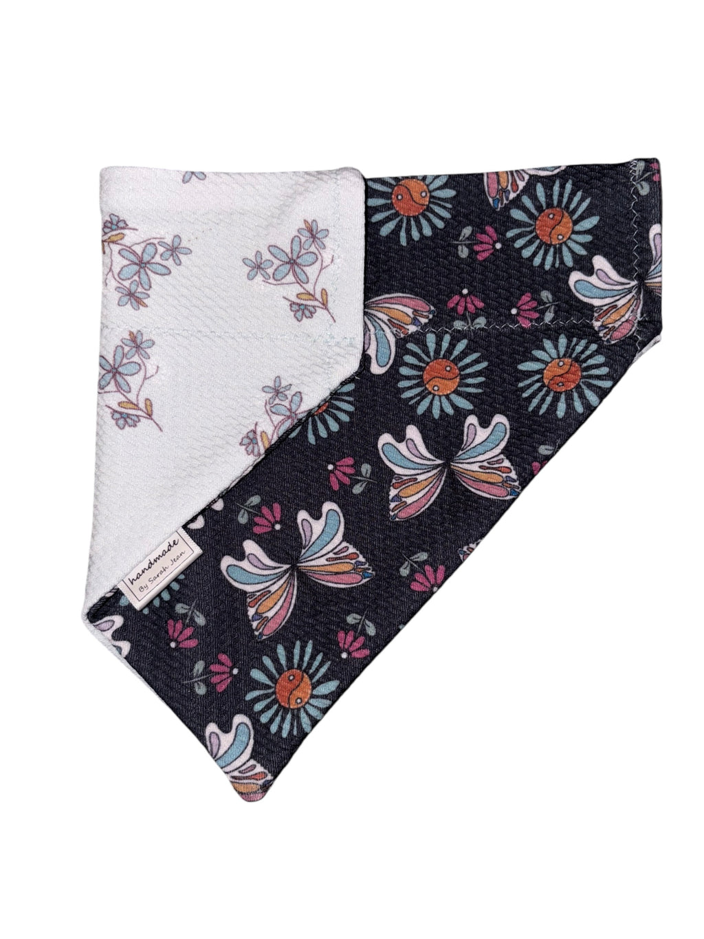 Flutter and Bloom Collection - Midnight Flight + Bluebell Sprig Reversible Bandana