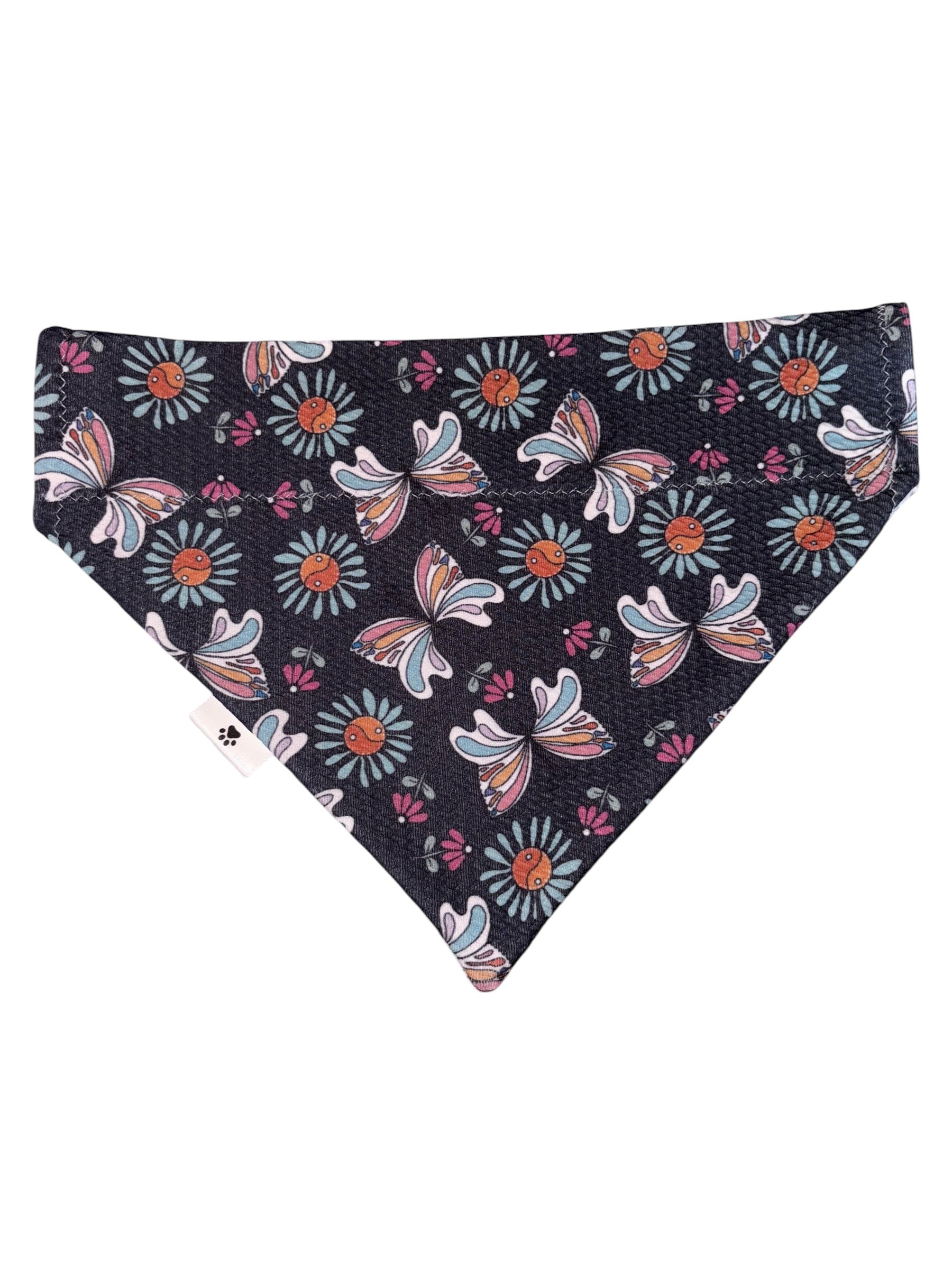 Flutter and Bloom Collection - Midnight Flight + Bluebell Sprig Reversible Bandana