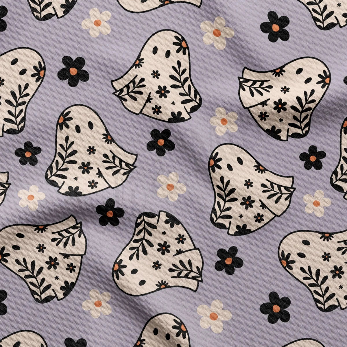 Spooky Season Collection - Lavender Ghosts Hair Scrunchie