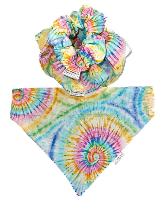 Love and Pride Collection - Tie Dye Pet Bandanas and Hair Scrunchies